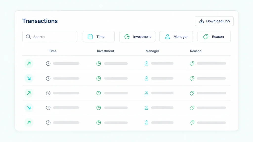 Transaction History and Export